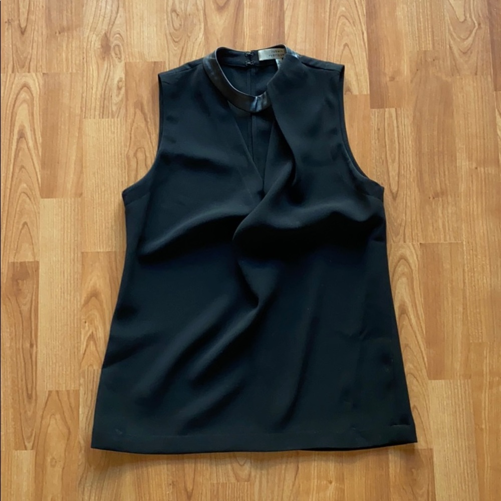 Robert Rodriguez Black Top with leather collar